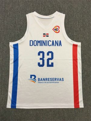 NBA Antony Towns 32 Team Dominicana Basketball Maillot blanc imprimé